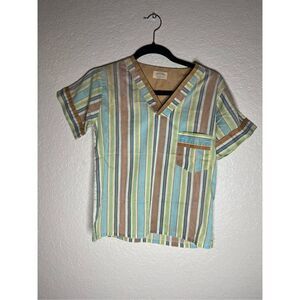 Vintage child’s 1960’s Manchester v-neck striped top - 8/10